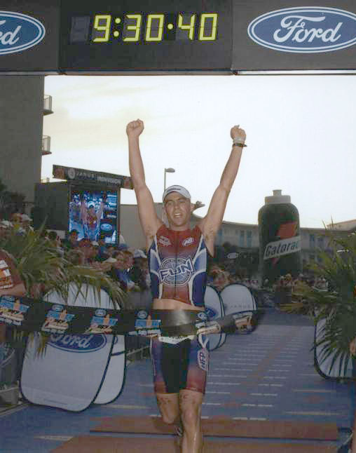 Jeff at the finish line of an IronMan competition