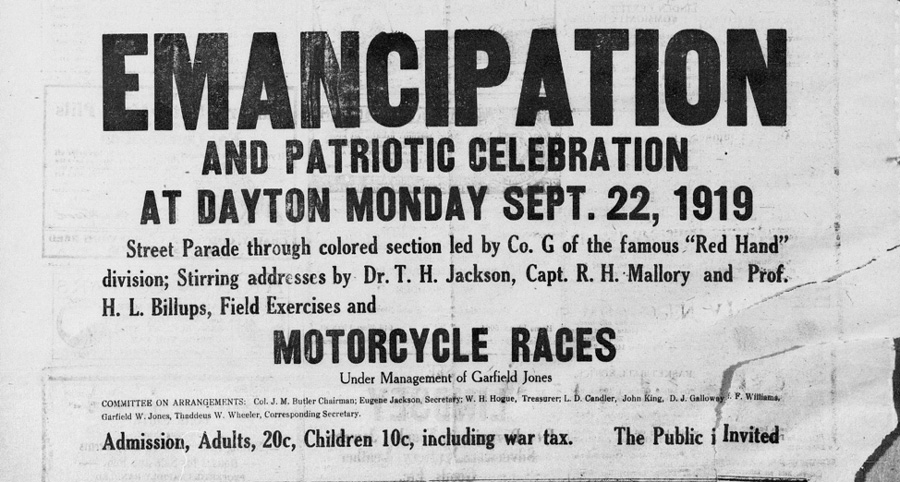 Emancipation Day advertisement 1919