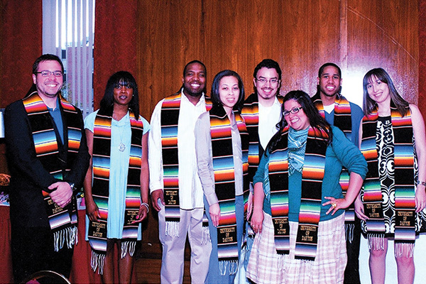 Students in colorful stoles
