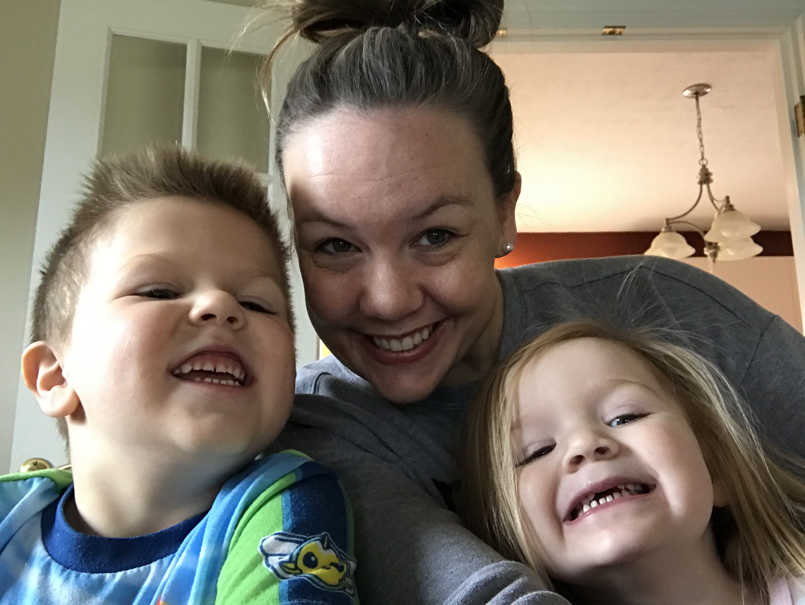 Cooper, 4, Mommy, and Margot, 2
