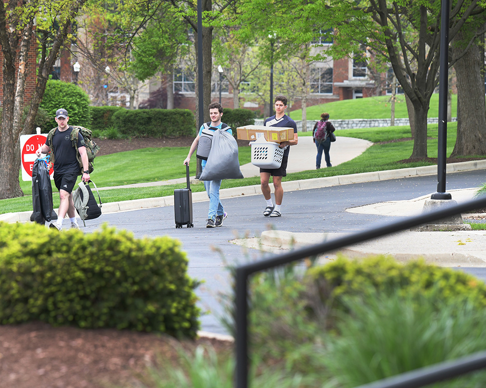 Students move belongings out of Marycrest Hall