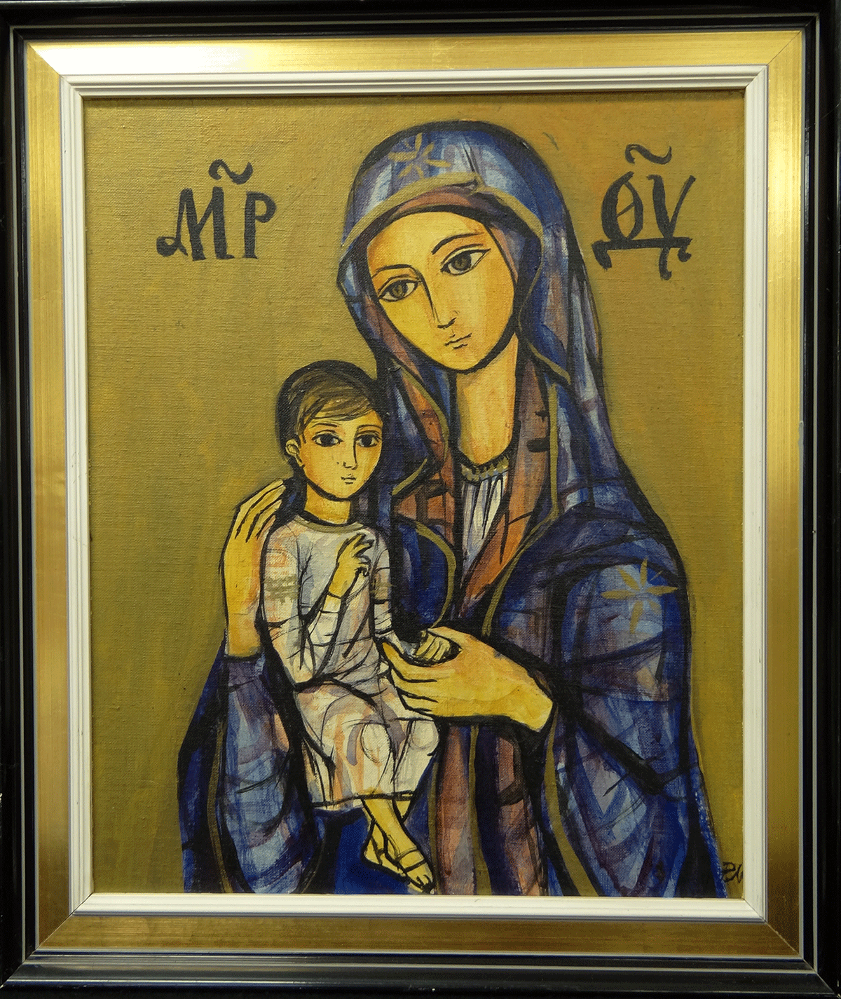 Icon of the Madonna and Child by Roxolana Luczakowsky Armstrong. Acrylic on canvas, c. 1984.