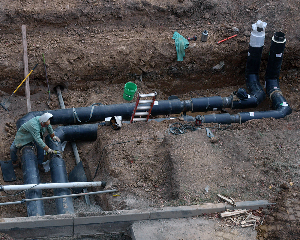pipes being installed in the ground 