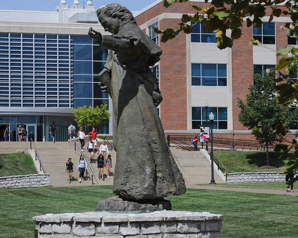 Chaminade statue on a sunny day