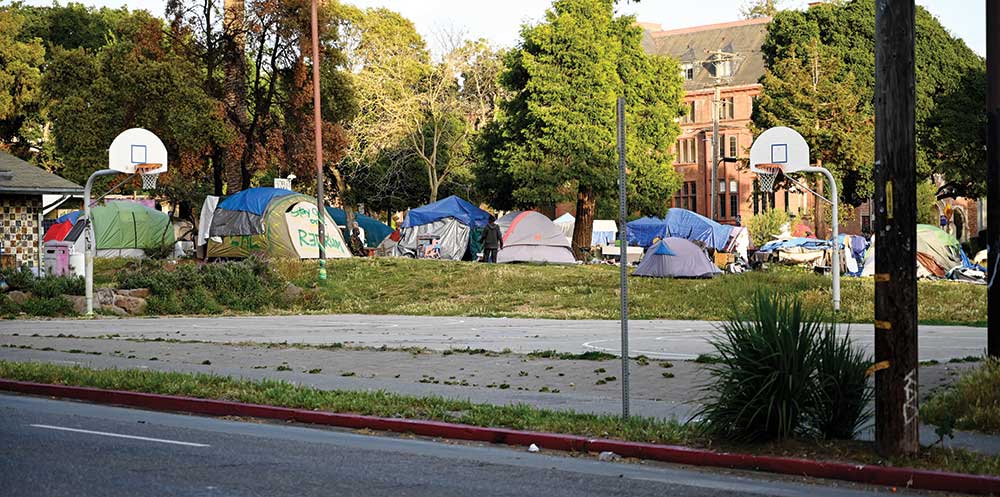 An encampment in Oakland