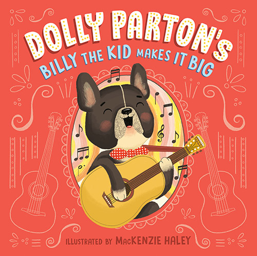 Front cover of Billy the Kid book with an illustration of Billy strumming a guitar