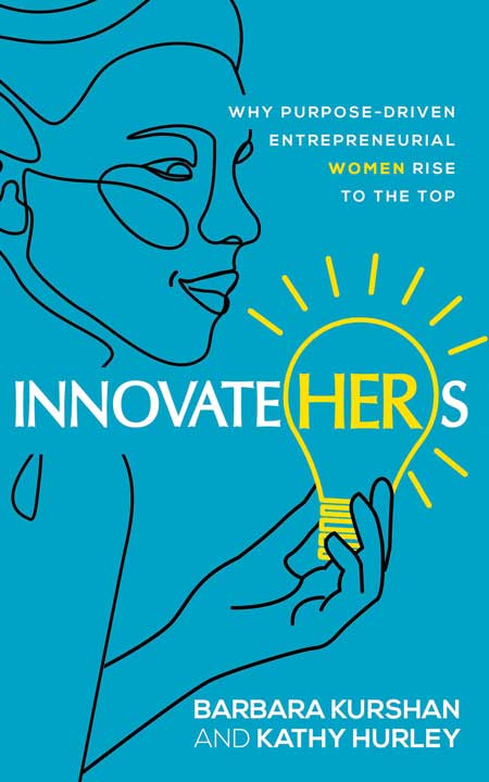 Cover with a sketch of a woman holding a lightbulb 