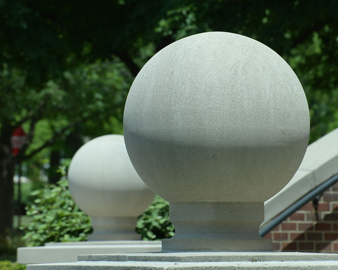 Ornamental stone at the Frericks Center 
