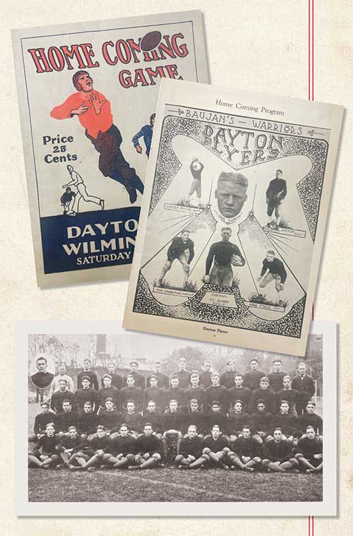 Various football game programs from the 1920s.