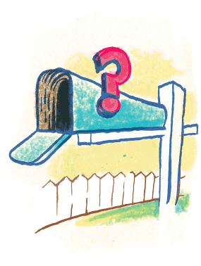 Mailbox with a question mark hanging over it