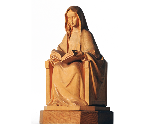 wooden statue of Our Lady of the Marian Library