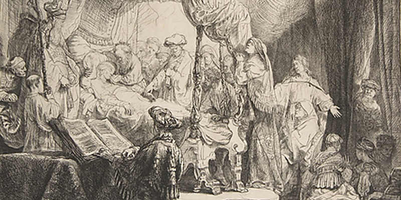 Rembrandt Death of a Virgin detail