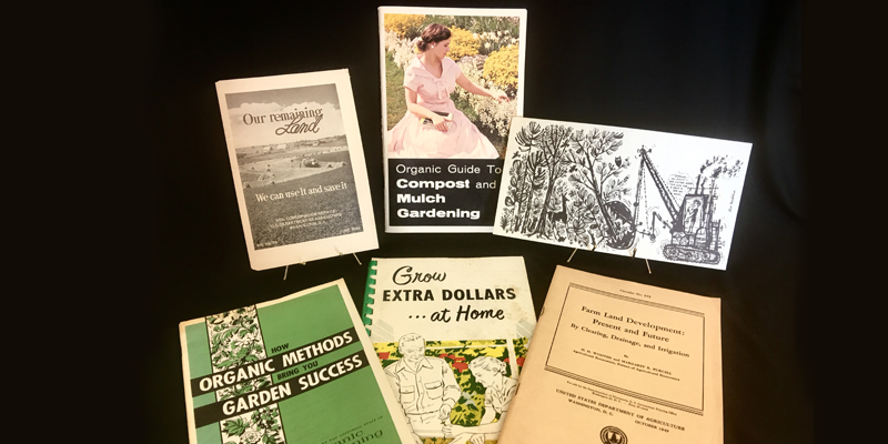 collage of gardening pamphlets