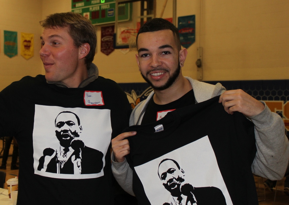 students wearing Martin Luther King t-shirts