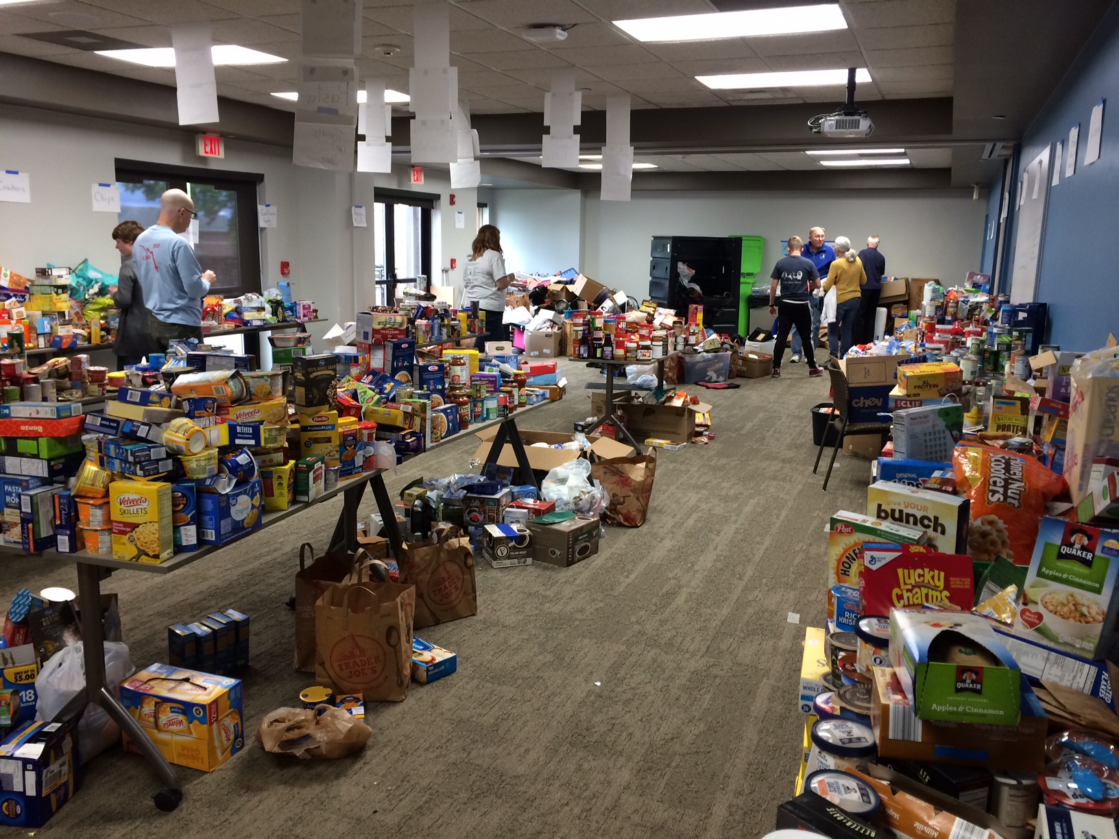 Sorting donations at move out collection