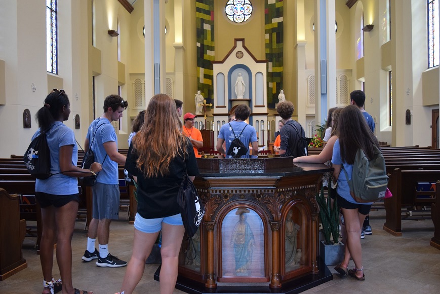 Students in the Immaculate Conception Chapel
