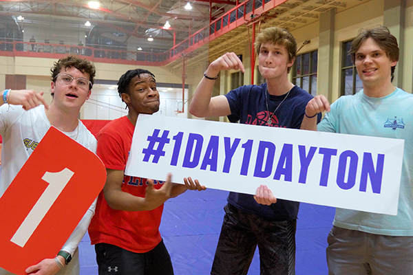 Photo of students celebrating One Day, One Dayton