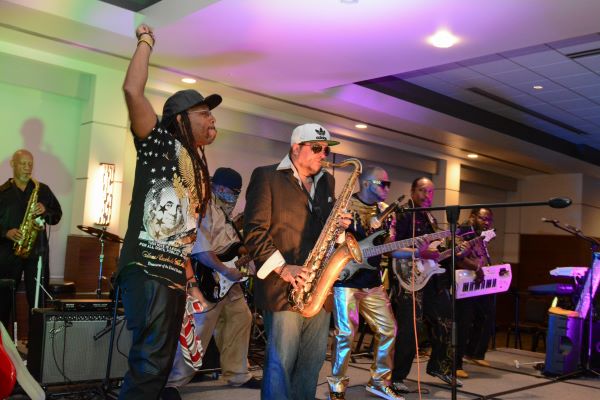 Photo of Dayton Funk All-Stars performing at Kennedy Union during 2018 symposium 