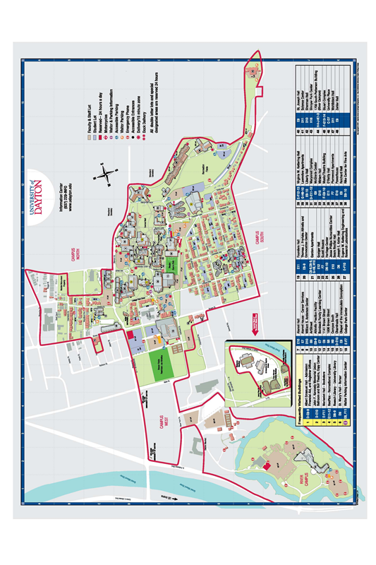This is a graphical image of the University of Dayton campus with the boundaries delineated.
