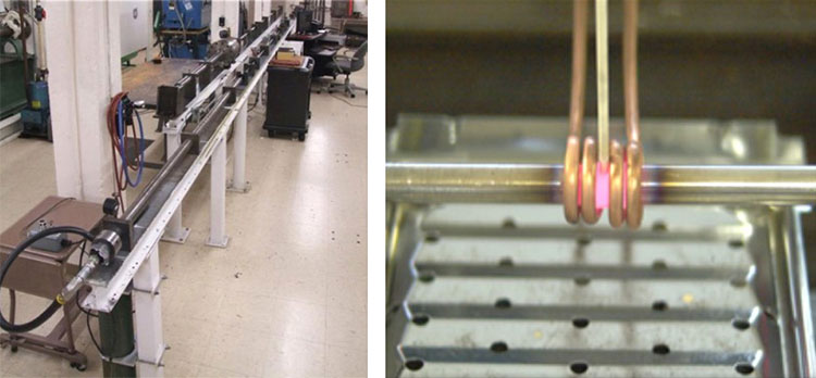 Compression &amp; Direct Tension Split-Hopkinson Bars (left), Testing Samples under High Temperatures (right)