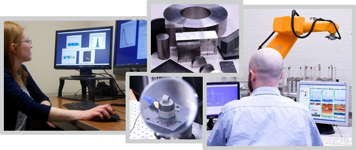 Collage of nondestructive evaluation (NDE) research activities underway at UDRI.