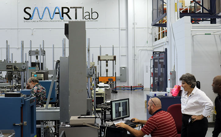 Researchers at work in UDRI's SMART Lab