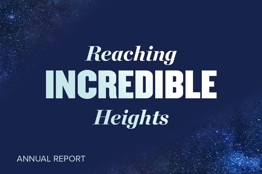 Reaching Incredible Heights: Annual Report Cover